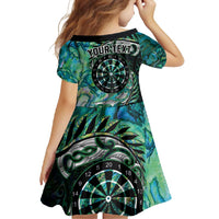 New Zealand Darts Personalised Family Matching Off Shoulder Maxi Dress and Hawaiian Shirt Aotearoa Silver Fern Green Papua Shell Spirit