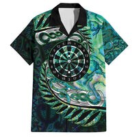 New Zealand Darts Personalised Family Matching Puletasi and Hawaiian Shirt Aotearoa Silver Fern Green Papua Shell Spirit