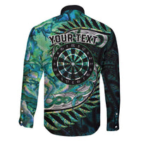 New Zealand Darts Personalised Family Matching Summer Maxi Dress and Hawaiian Shirt Aotearoa Silver Fern Green Papua Shell Spirit