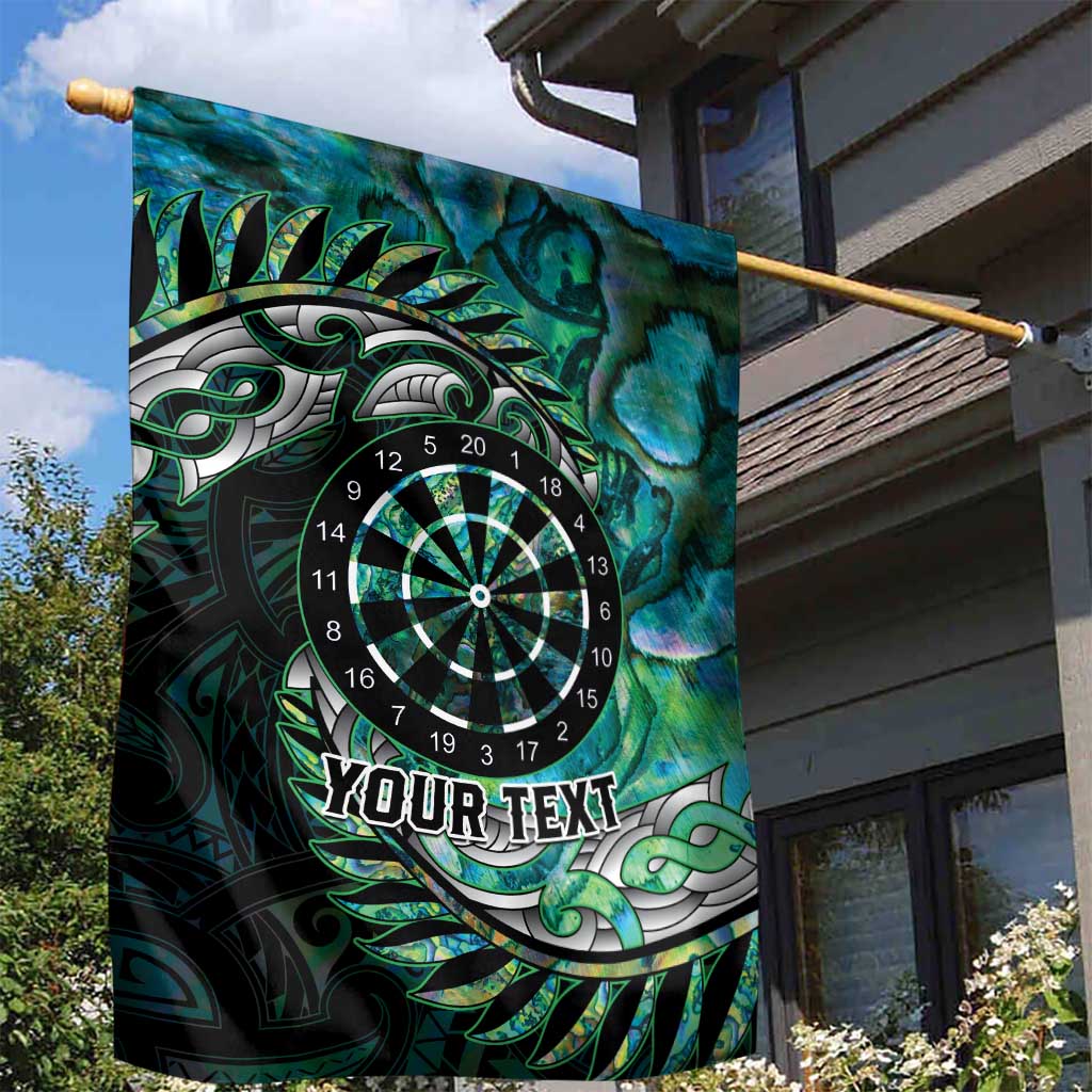 New Zealand Darts Personalised Garden Flag Aotearoa Silver Fern Green Papua Shell Spirit