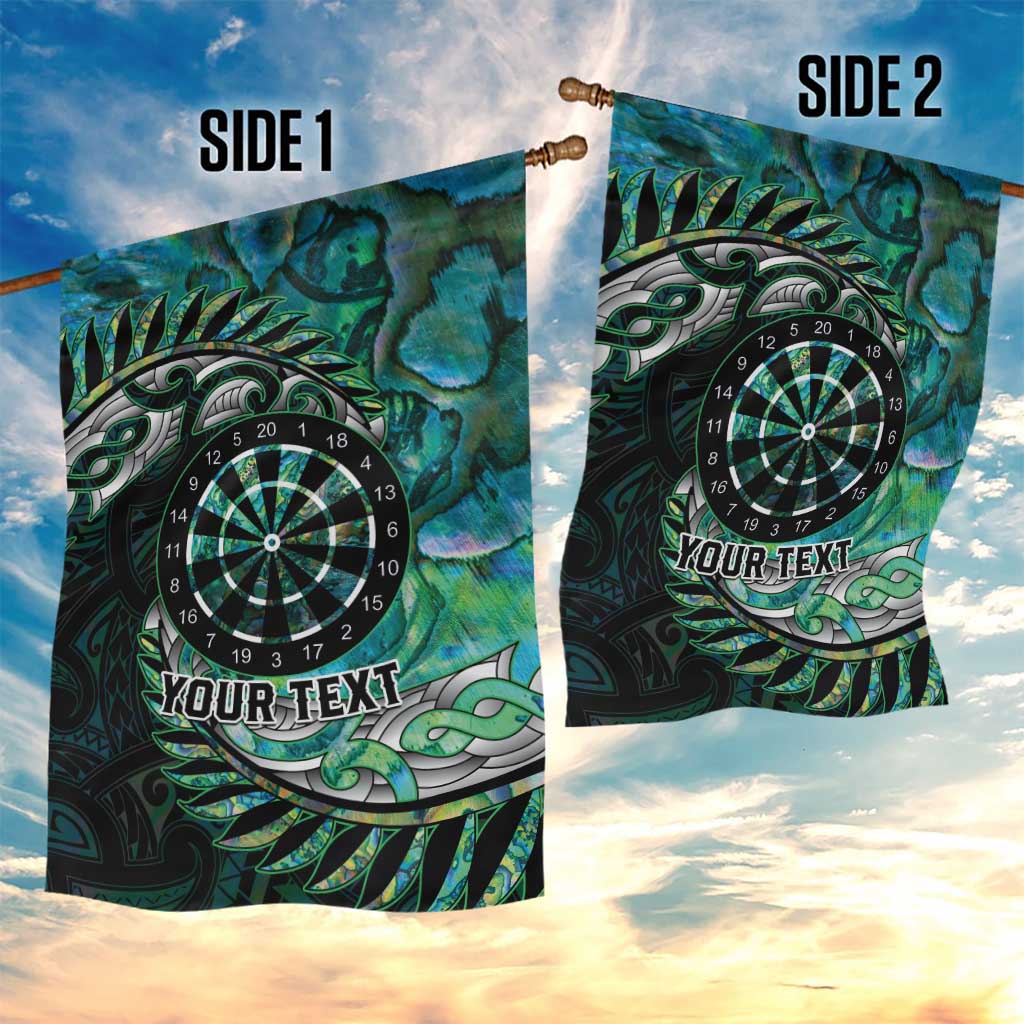 New Zealand Darts Personalised Garden Flag Aotearoa Silver Fern Green Papua Shell Spirit