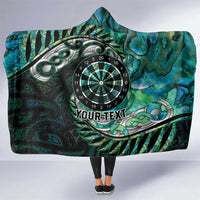 New Zealand Darts Personalised Hooded Blanket Aotearoa Silver Fern Green Papua Shell Spirit