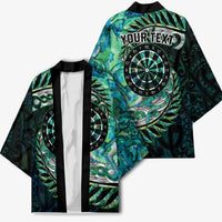 New Zealand Darts Personalised Kimono Aotearoa Silver Fern Green Papua Shell Spirit - Polynesian Pride
