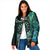 New Zealand Darts Personalised Padded Jacket Aotearoa Silver Fern Green Papua Shell Spirit - Polynesian Pride
