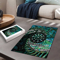 New Zealand Darts Personalised Puzzle Aotearoa Silver Fern Green Papua Shell Spirit - Polynesian Pride