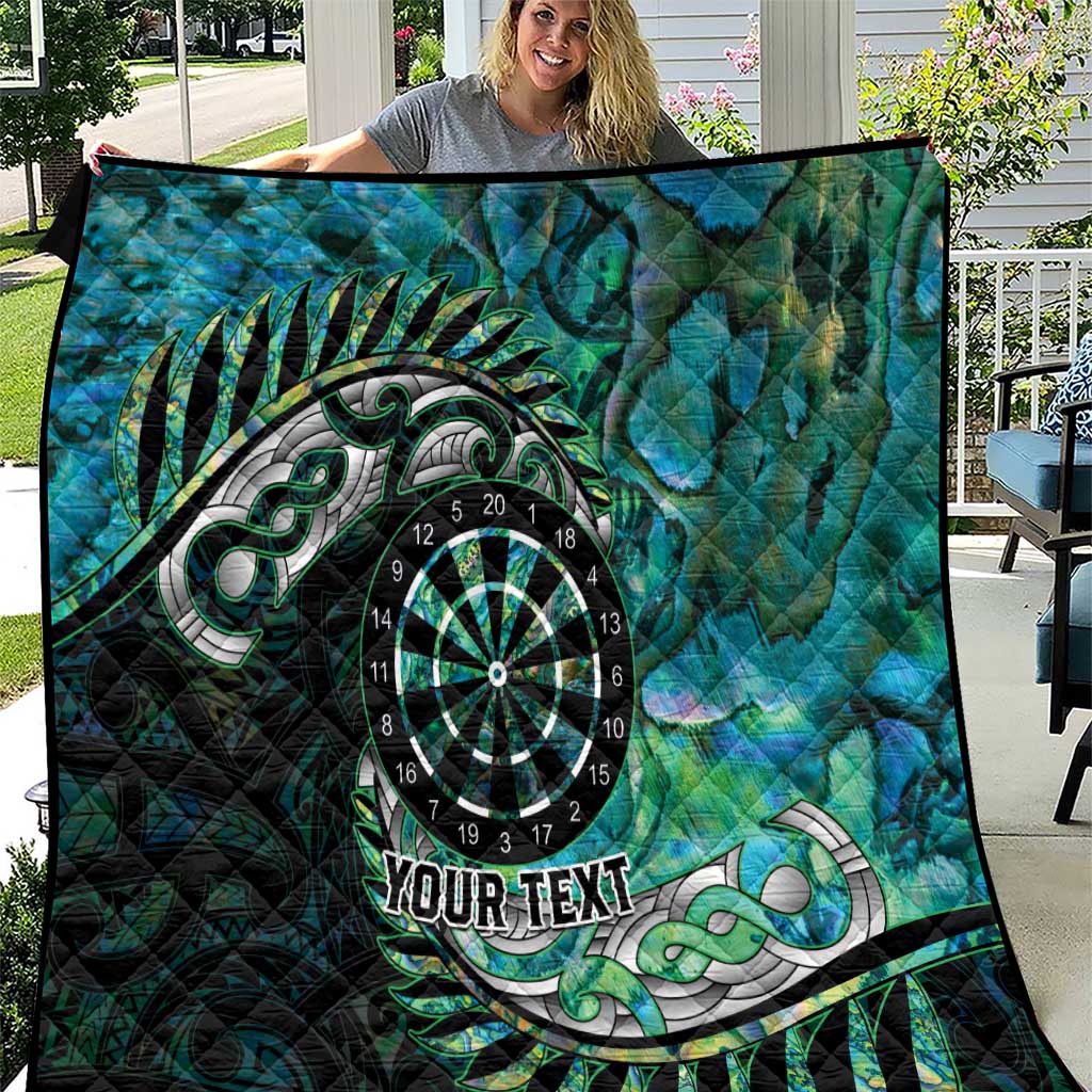 New Zealand Darts Personalised Quilt Aotearoa Silver Fern Green Papua Shell Spirit
