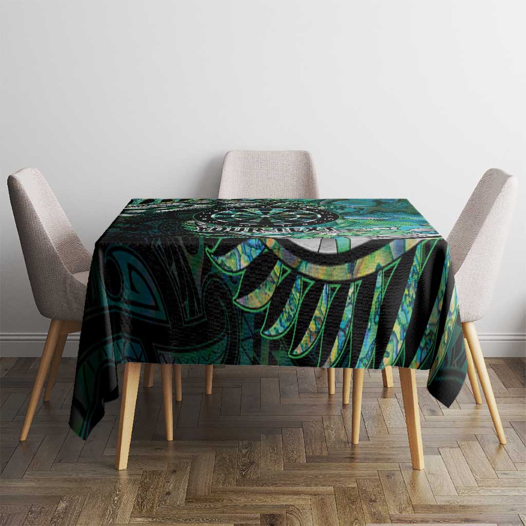 New Zealand Darts Personalised Tablecloth Aotearoa Silver Fern Green Papua Shell Spirit