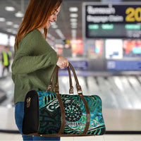 New Zealand Darts Personalised Travel Bag Aotearoa Silver Fern Green Papua Shell Spirit - Polynesian Pride