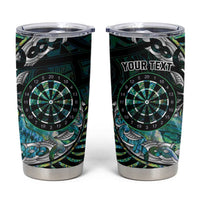 New Zealand Darts Personalised Tumbler Cup Aotearoa Silver Fern Green Papua Shell Spirit