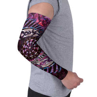New Zealand Darts Personalised Arm Sleeves Aotearoa Silver Fern Pink Papua Shell Spirit - Polynesian Pride