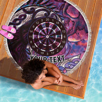 New Zealand Darts Personalised Beach Blanket Aotearoa Silver Fern Pink Papua Shell Spirit