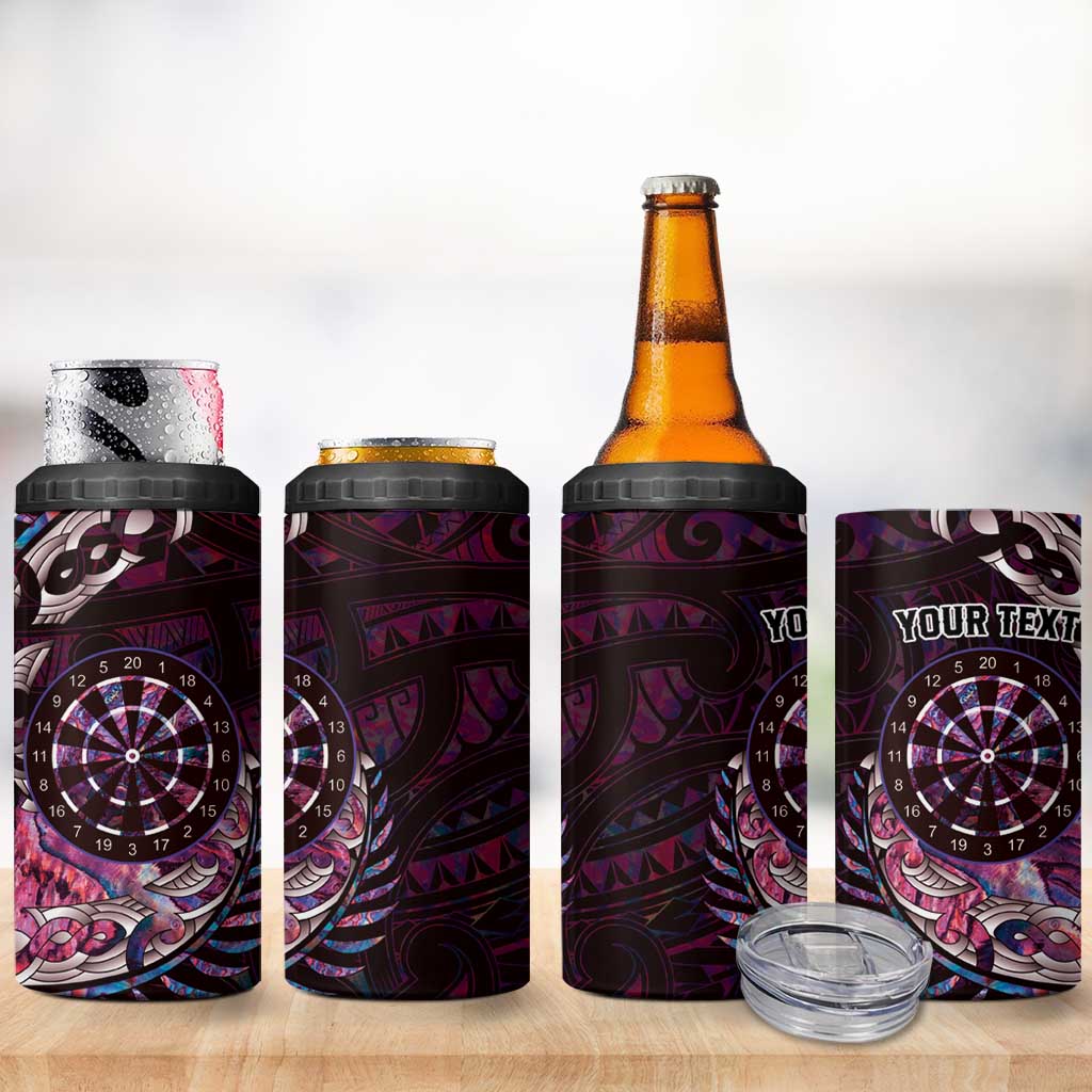 New Zealand Darts Personalised 4 in 1 Can Cooler Tumbler Aotearoa Silver Fern Pink Papua Shell Spirit