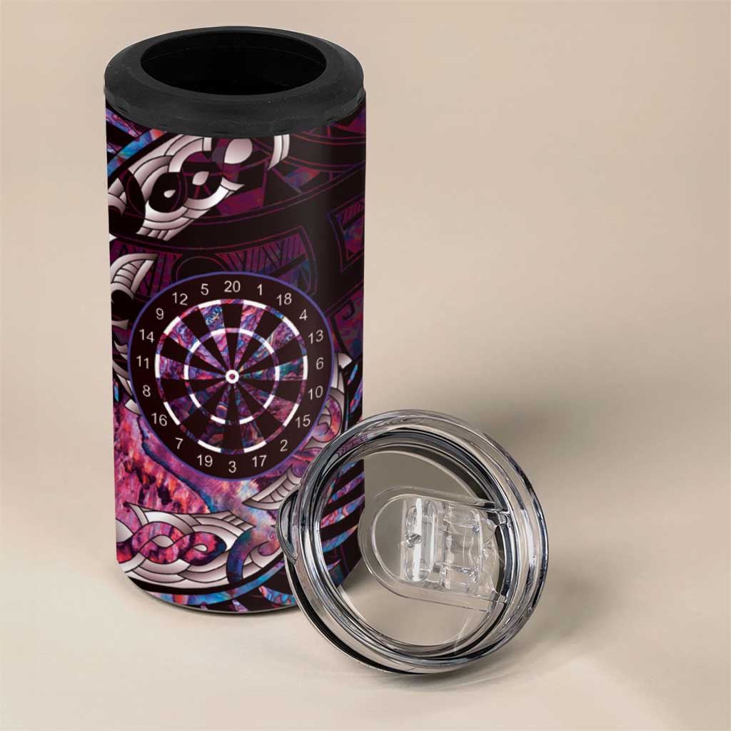 New Zealand Darts Personalised 4 in 1 Can Cooler Tumbler Aotearoa Silver Fern Pink Papua Shell Spirit