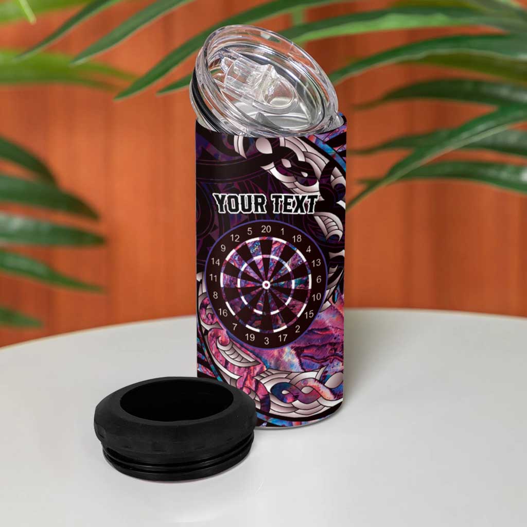 New Zealand Darts Personalised 4 in 1 Can Cooler Tumbler Aotearoa Silver Fern Pink Papua Shell Spirit