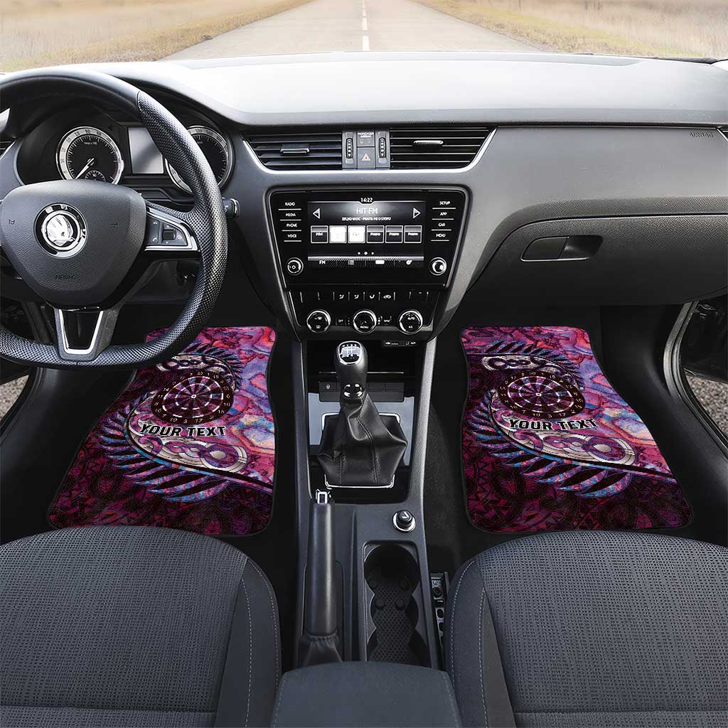New Zealand Darts Personalised Car Mats Aotearoa Silver Fern Pink Papua Shell Spirit