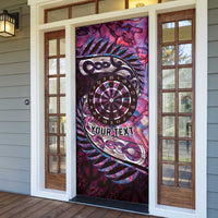 New Zealand Darts Personalised Door Cover Aotearoa Silver Fern Pink Papua Shell Spirit - Polynesian Pride