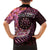 New Zealand Darts Personalised Family Matching Long Sleeve Bodycon Dress and Hawaiian Shirt Aotearoa Silver Fern Pink Papua Shell Spirit