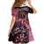 New Zealand Darts Personalised Family Matching Long Sleeve Bodycon Dress and Hawaiian Shirt Aotearoa Silver Fern Pink Papua Shell Spirit