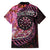 New Zealand Darts Personalised Family Matching Long Sleeve Bodycon Dress and Hawaiian Shirt Aotearoa Silver Fern Pink Papua Shell Spirit