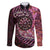 New Zealand Darts Personalised Family Matching Long Sleeve Bodycon Dress and Hawaiian Shirt Aotearoa Silver Fern Pink Papua Shell Spirit
