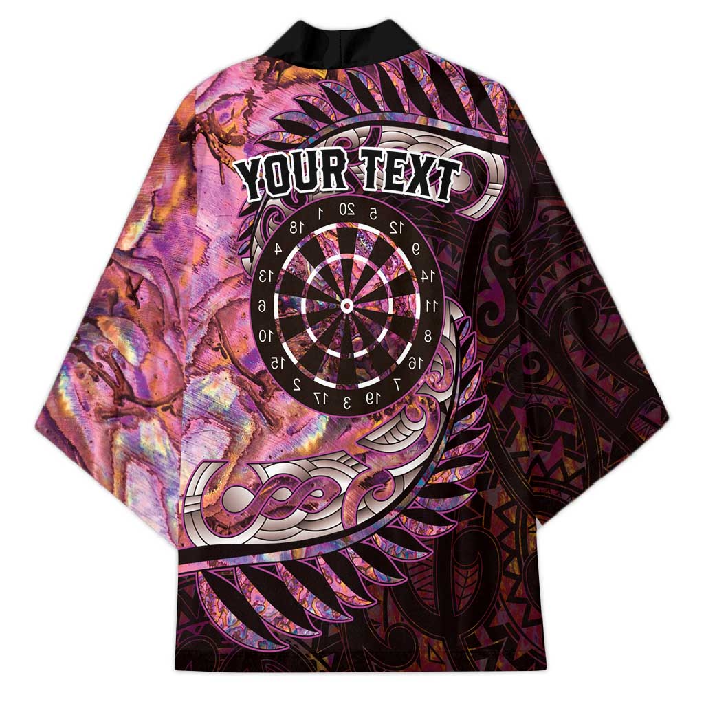 New Zealand Darts Personalised Kimono Aotearoa Silver Fern Pink Papua Shell Spirit - Polynesian Pride