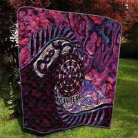 New Zealand Darts Personalised Quilt Aotearoa Silver Fern Pink Papua Shell Spirit