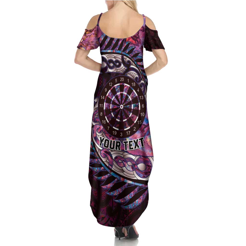 New Zealand Darts Personalised Summer Maxi Dress Aotearoa Silver Fern Pink Papua Shell Spirit