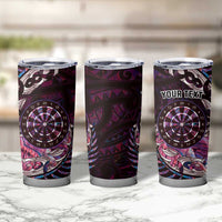 New Zealand Darts Personalised Tumbler Cup Aotearoa Silver Fern Pink Papua Shell Spirit