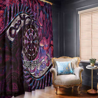 New Zealand Darts Personalised Window Curtain Aotearoa Silver Fern Pink Papua Shell Spirit