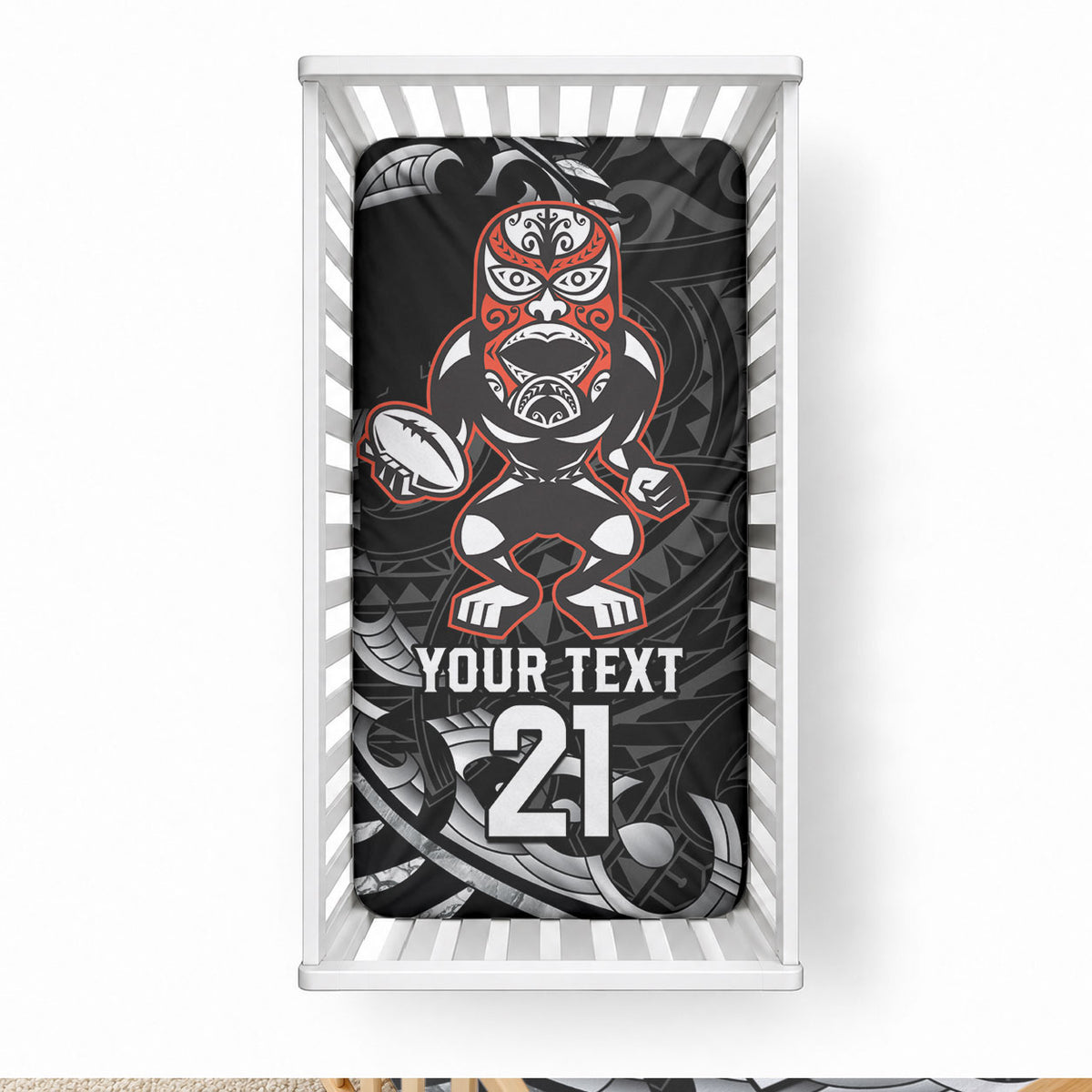New Zealand Indigenous-Maori Rugby Custom Baby Bed Cover LT9 28 × 52 in Black - Polynesian Pride