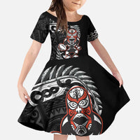 New Zealand Indigenous-Maori Rugby Custom Family Matching Mermaid Dress and Hawaiian Shirt