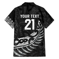 New Zealand Indigenous-Maori Rugby Custom Family Matching Off The Shoulder Long Sleeve Dress and Hawaiian Shirt