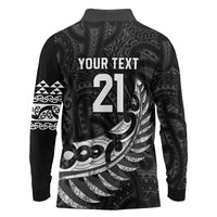 New Zealand Indigenous-Maori Rugby Custom Long Sleeve Polo Shirt