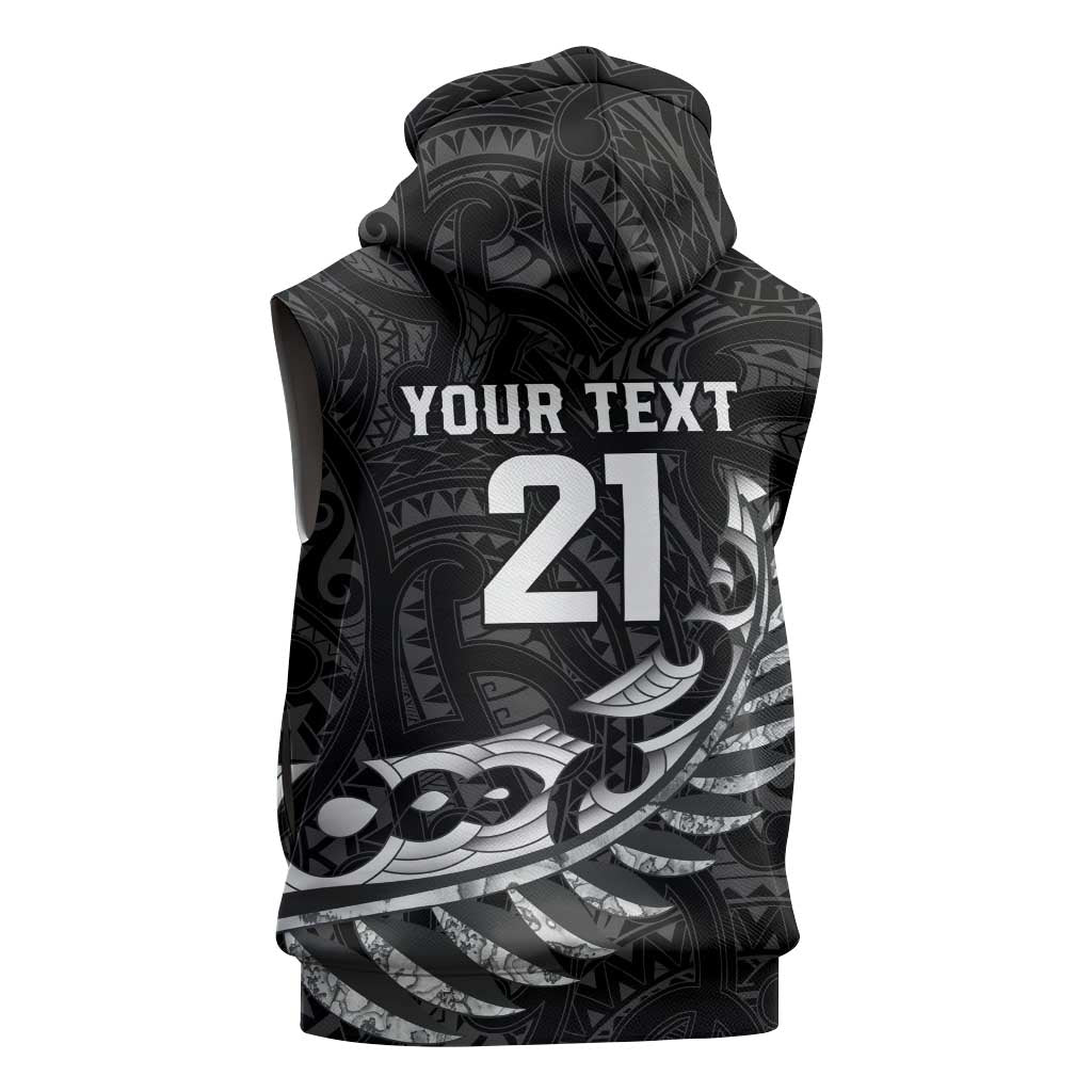 New Zealand Indigenous-Maori Rugby Custom Sleeveless Hoodie - Polynesian Pride