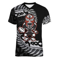 New Zealand Indigenous-Maori Rugby Custom Women V-Neck T-Shirt