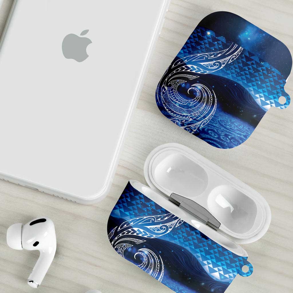 New Zealand Matariki AirPods Case Taniko Aramoana With Koru Galaxy Sky Night - Polynesian Pride