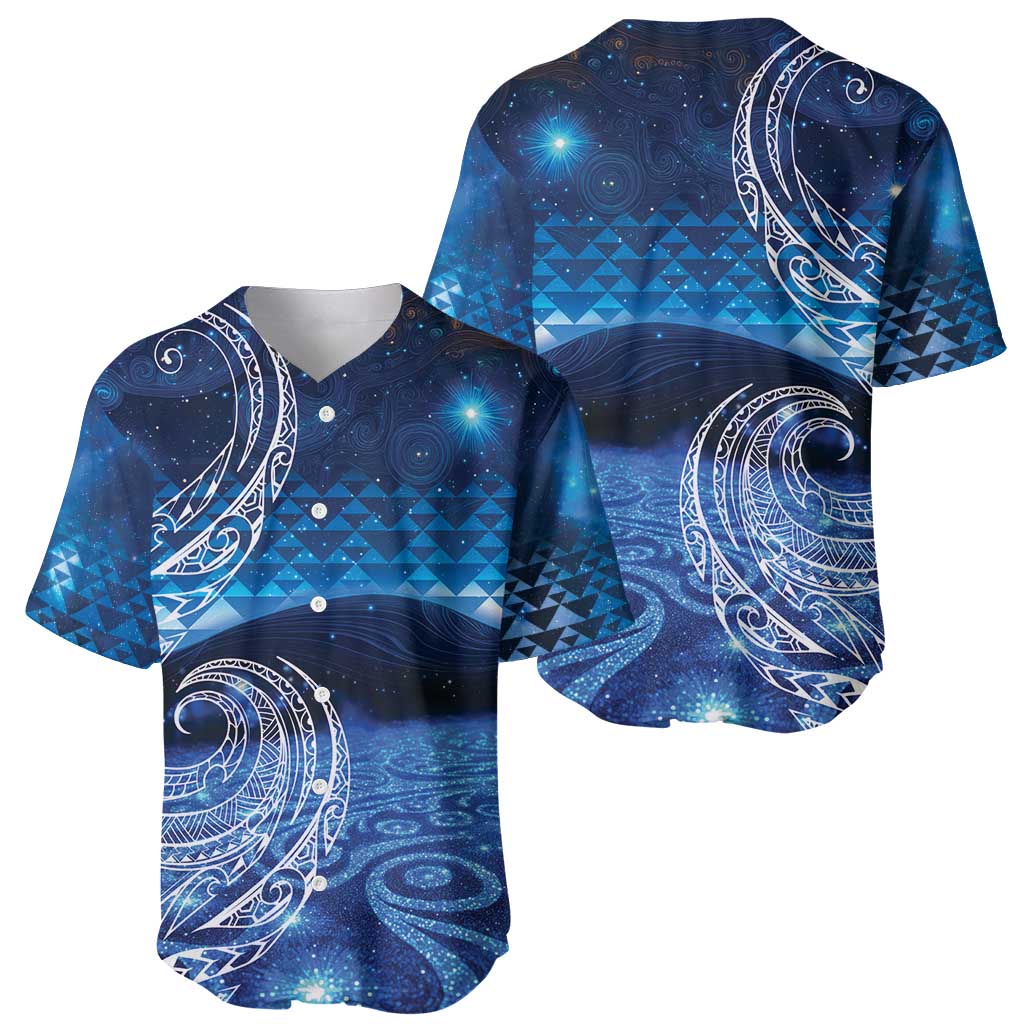 New Zealand Matariki Baseball Jersey Taniko Aramoana With Koru Galaxy Sky Night