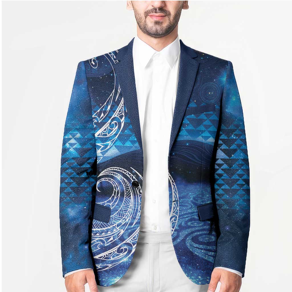 New Zealand Matariki Blazer Taniko Aramoana With Koru Galaxy Sky Night - Polynesian Pride