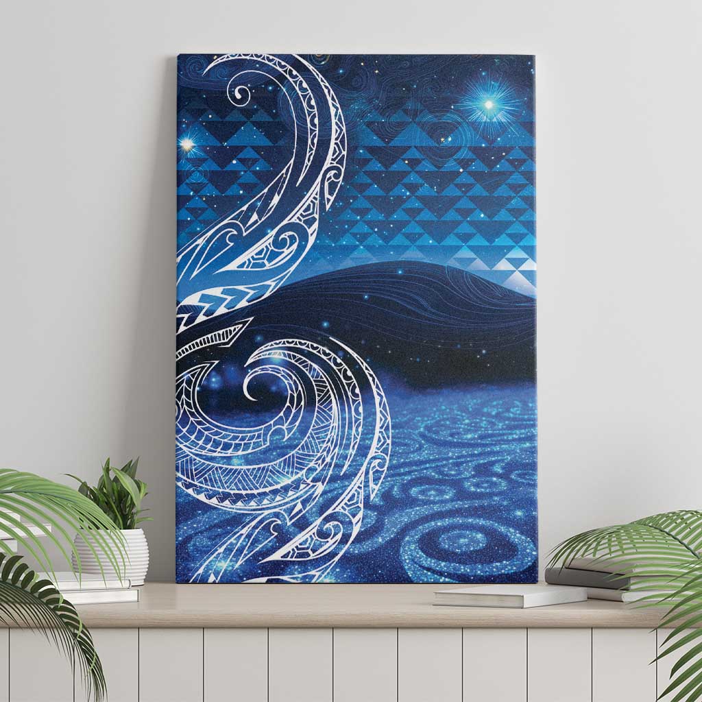 New Zealand Matariki Canvas Wall Art Taniko Aramoana With Koru Galaxy Sky Night