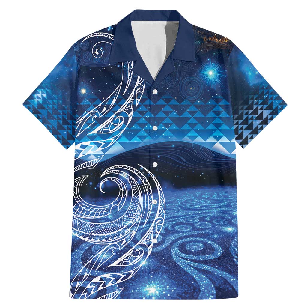 New Zealand Matariki Family Matching Mermaid Dress and Hawaiian Shirt Taniko Aramoana With Koru Galaxy Sky Night