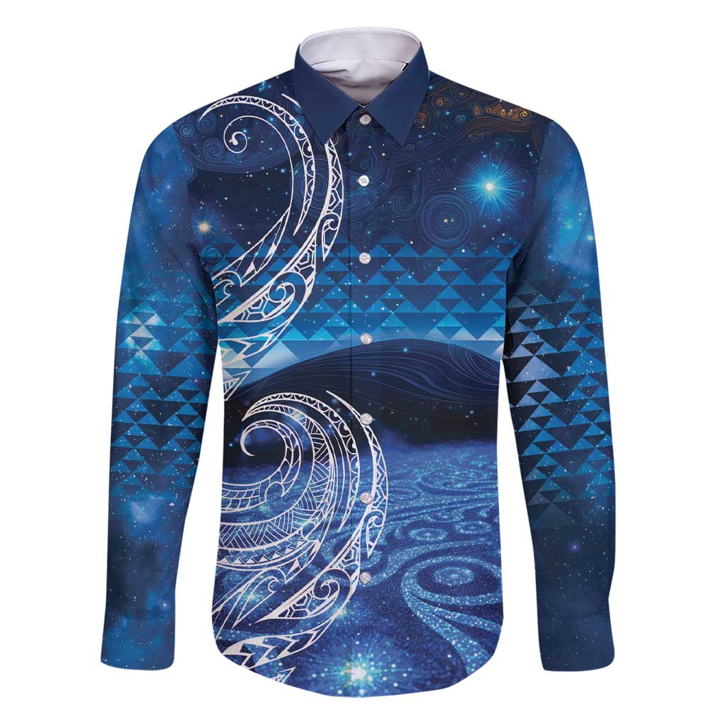 New Zealand Matariki Family Matching Short Sleeve Bodycon Dress and Hawaiian Shirt Taniko Aramoana With Koru Galaxy Sky Night