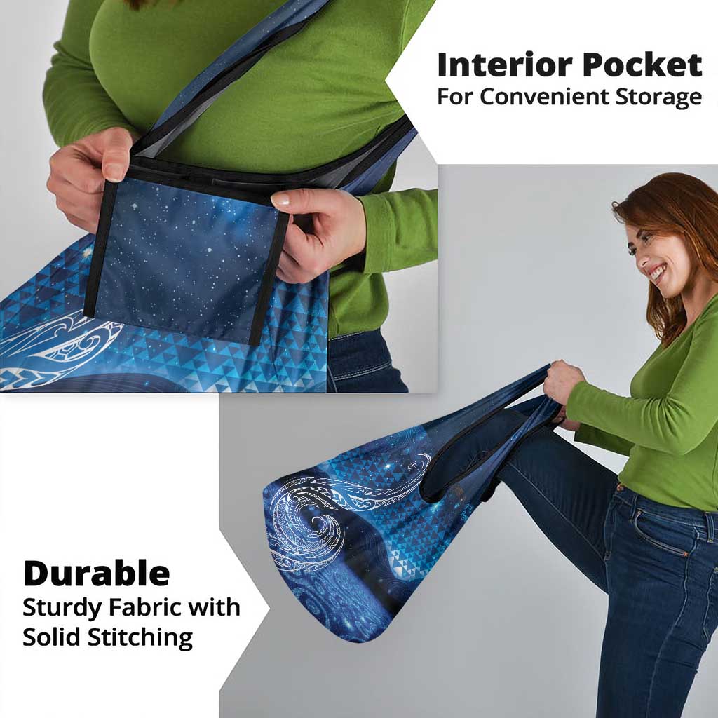 New Zealand Matariki Grocery Bag Taniko Aramoana With Koru Galaxy Sky Night