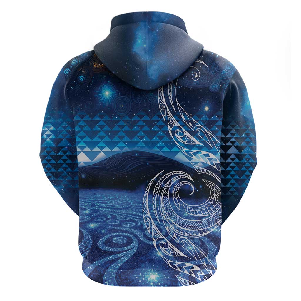 New Zealand Matariki Hoodie Taniko Aramoana With Koru Galaxy Sky Night