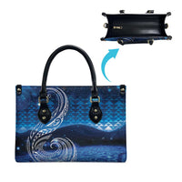 New Zealand Matariki Leather Bag Taniko Aramoana With Koru Galaxy Sky Night - Polynesian Pride