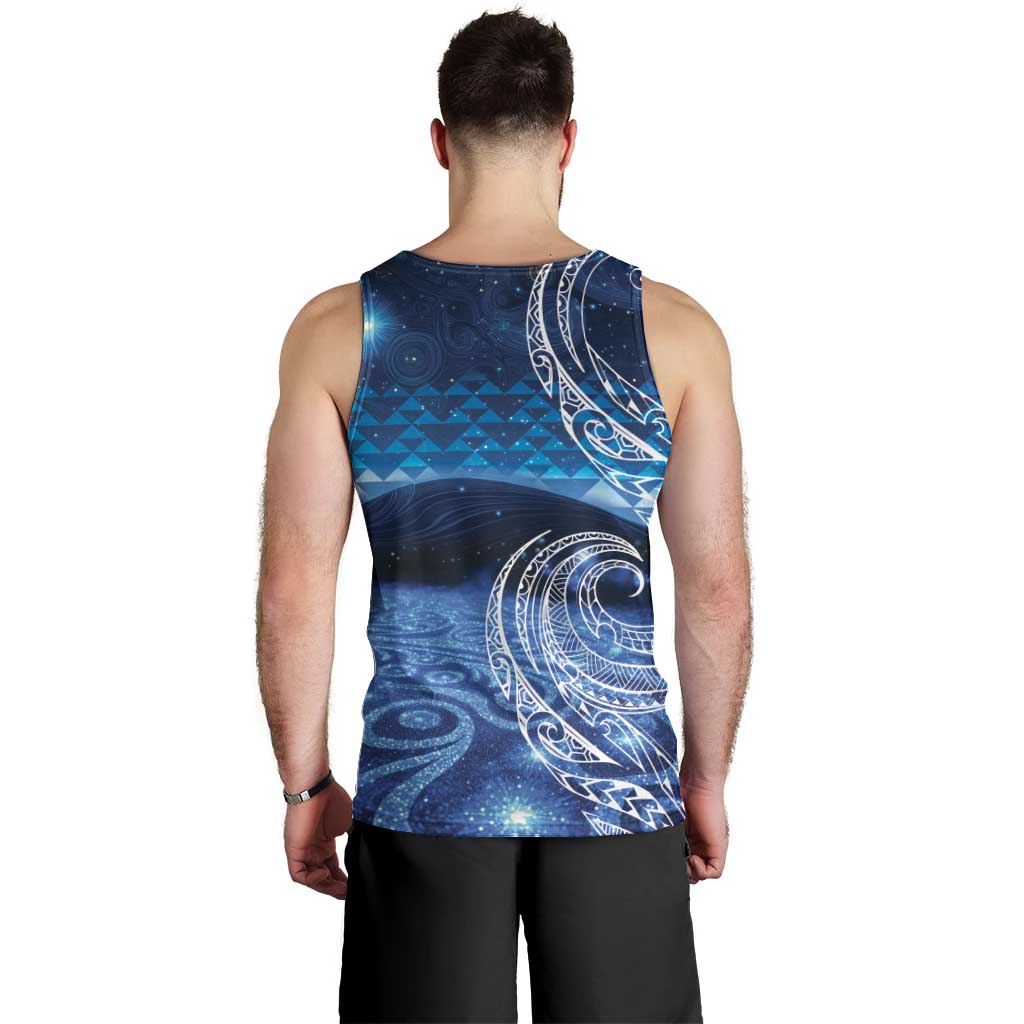 New Zealand Matariki Men Tank Top Taniko Aramoana With Koru Galaxy Sky Night