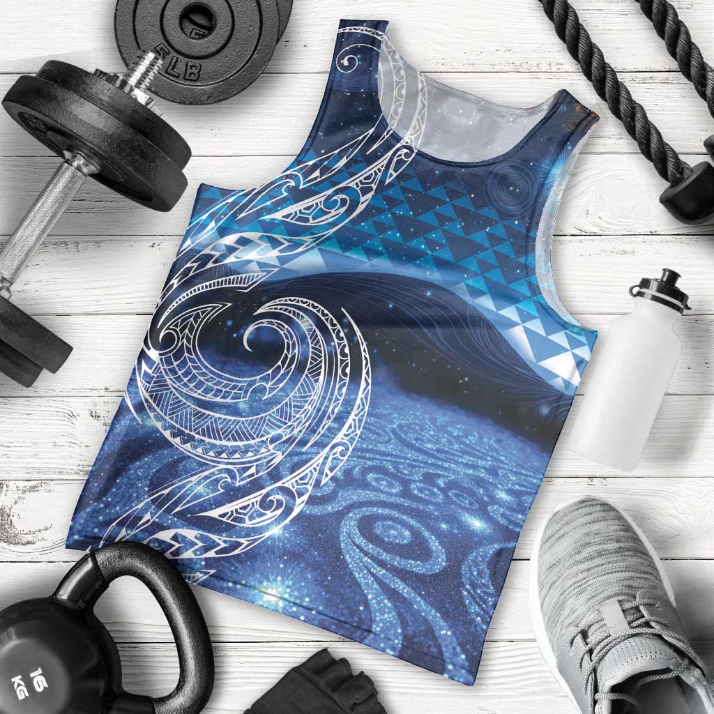 New Zealand Matariki Men Tank Top Taniko Aramoana With Koru Galaxy Sky Night
