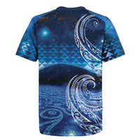 New Zealand Matariki Rugby Jersey Taniko Aramoana With Koru Galaxy Sky Night