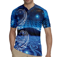 New Zealand Matariki Rugby Jersey Taniko Aramoana With Koru Galaxy Sky Night