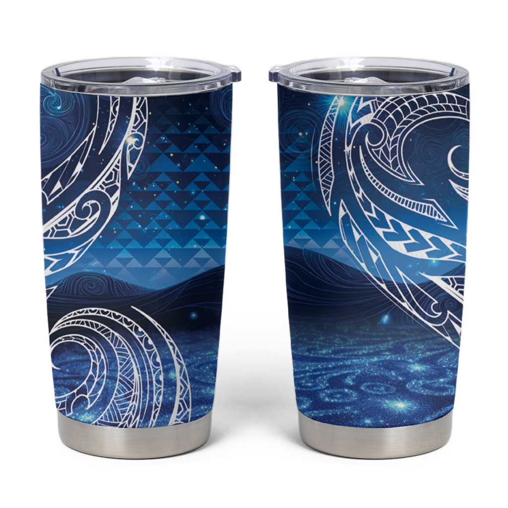 New Zealand Matariki Tumbler Cup Taniko Aramoana With Koru Galaxy Sky Night