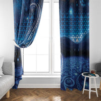 New Zealand Matariki Window Curtain Taniko Aramoana With Koru Galaxy Sky Night